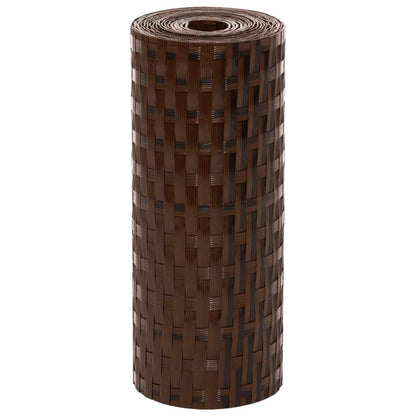 Balcony Screens 5 pcs Brown and Black 255x19 cm Poly Rattan