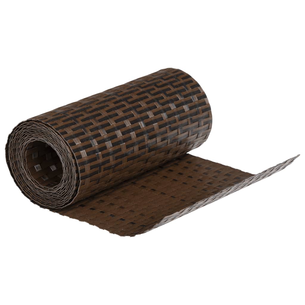 Balcony Screens 5 pcs Brown and Black 255x19 cm Poly Rattan