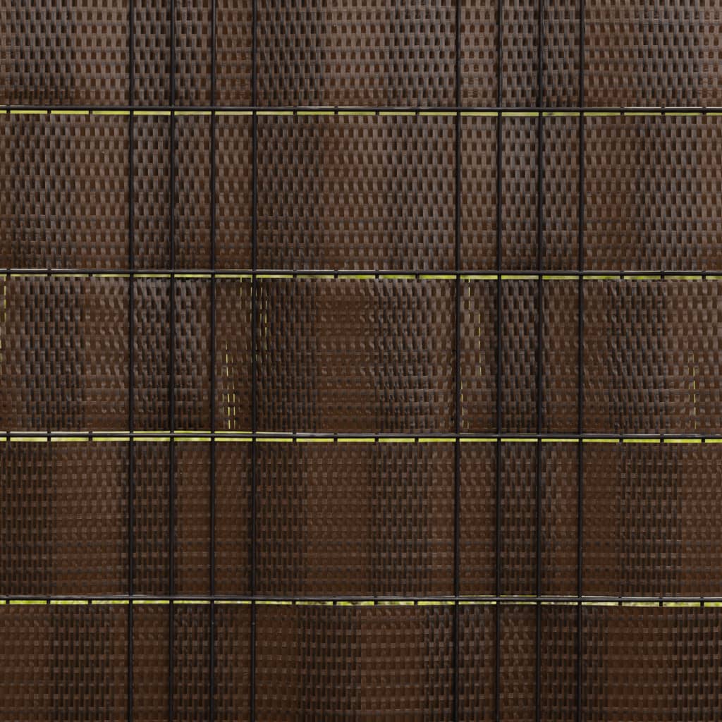 Balcony Screens 5 pcs Brown and Black 255x19 cm Poly Rattan
