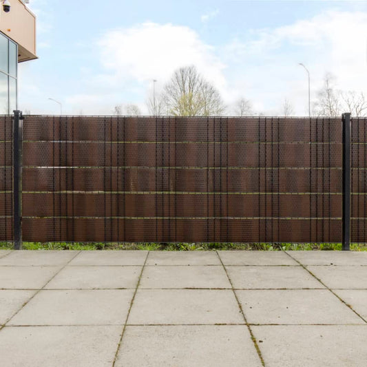 Balcony Screens 5 pcs Brown and Black 255x19 cm Poly Rattan