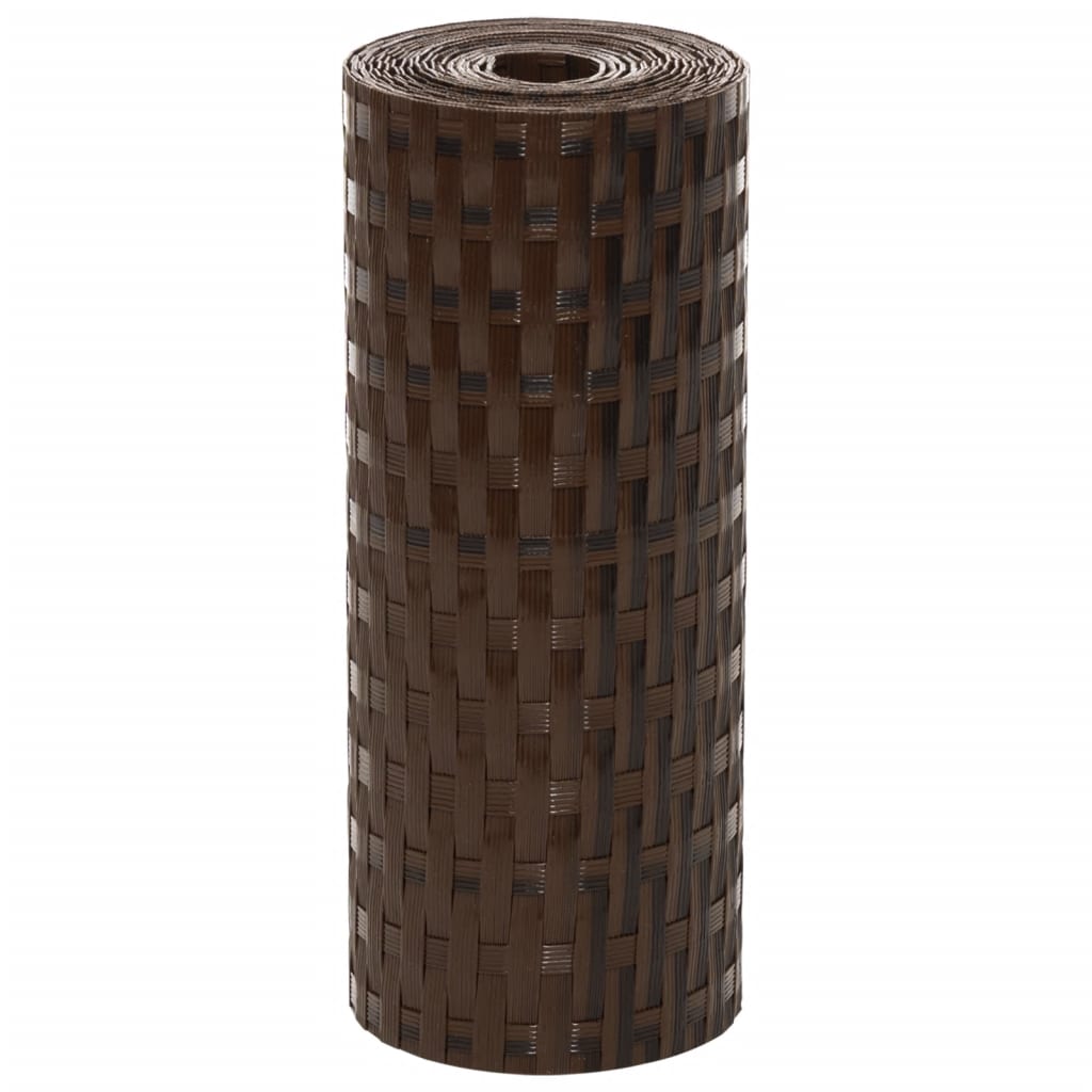 Balcony Screens 10 pcs Brown and Black 255x19 cm Poly Rattan