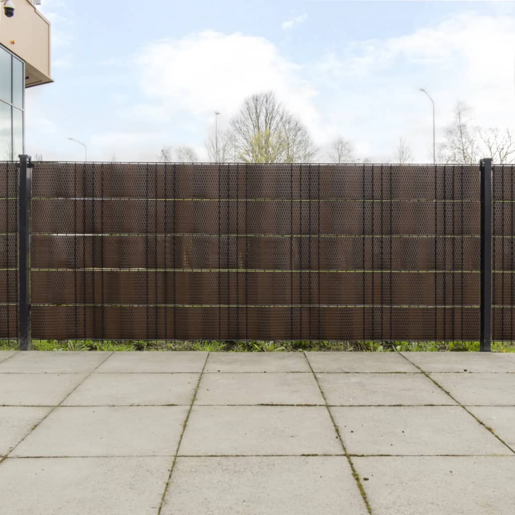 Balcony Screens 10 pcs Brown and Black 255x19 cm Poly Rattan
