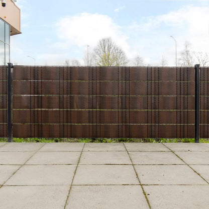 Balcony Screens 10 pcs Brown and Black 255x19 cm Poly Rattan