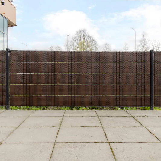 Balcony Screens 10 pcs Brown and Black 255x19 cm Poly Rattan