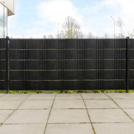 Balcony Screens 5 pcs Black 255x19 cm Poly Rattan
