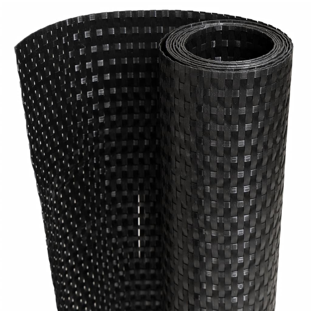 Balcony Screens 10 pcs Black 255x19 cm Poly Rattan