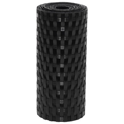 Balcony Screens 10 pcs Black 255x19 cm Poly Rattan