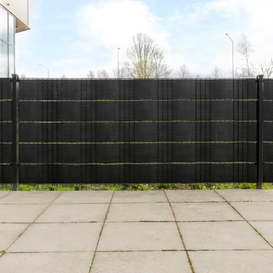 Balcony Screens 10 pcs Black 255x19 cm Poly Rattan