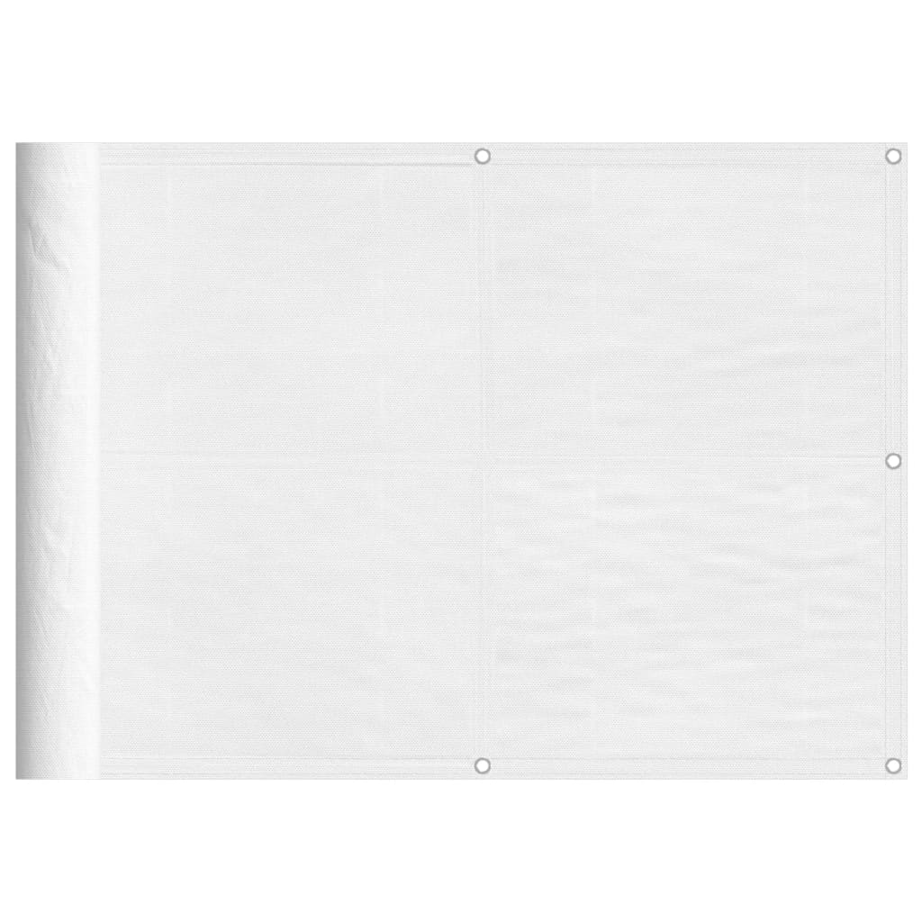 Balcony Screen White 75x700 cm 100% Polyester Oxford