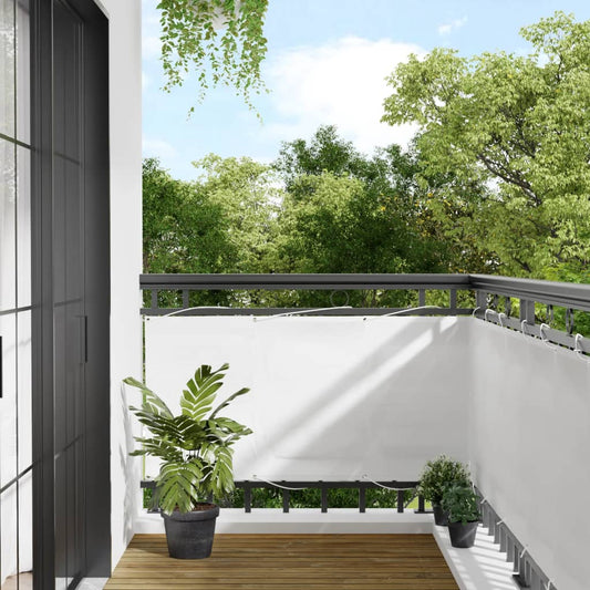 Balcony Screen White 75x700 cm 100% Polyester Oxford