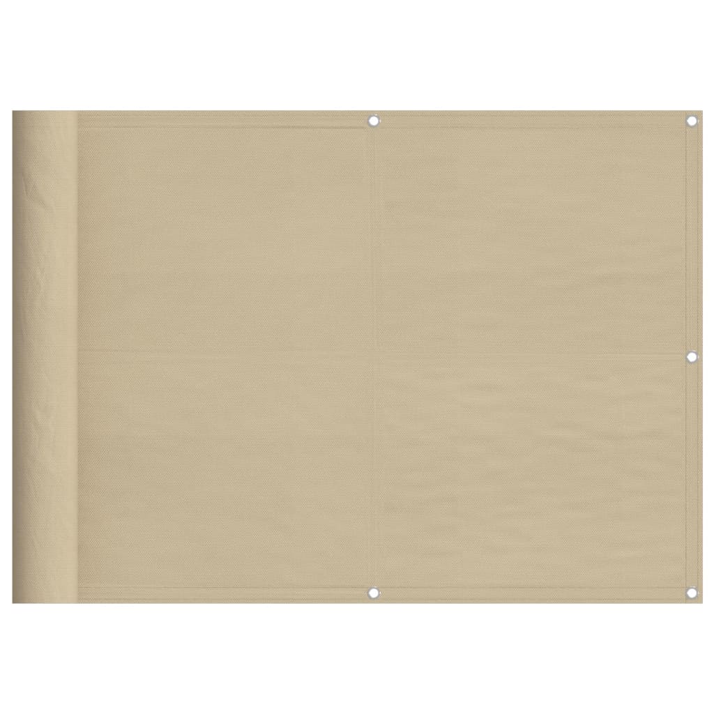 Balcony Screen Beige 75x800 cm 100% Polyester Oxford