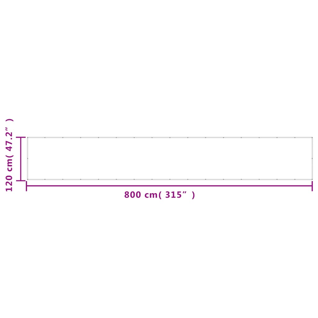 Balcony Screen Beige 120x800 cm 100% Polyester Oxford