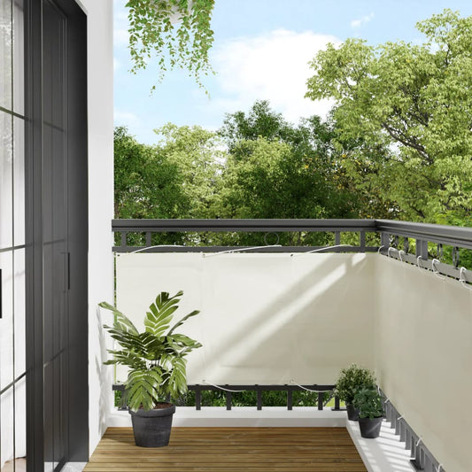 Balcony Screen Cream 75x1000 cm 100% Polyester Oxford