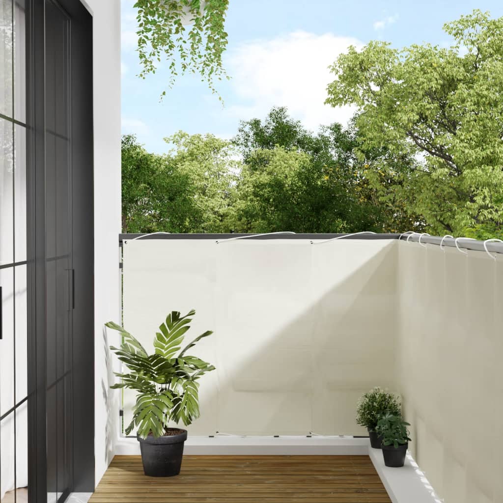 Balcony Screen Cream 120x700 cm 100% Polyester Oxford