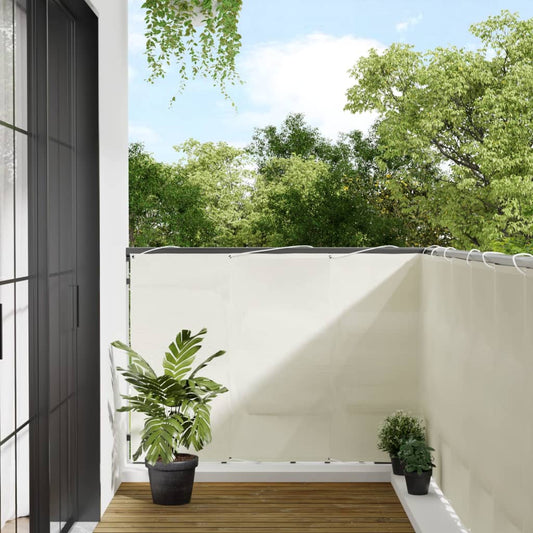 Balcony Screen Cream 120x800 cm 100% Polyester Oxford