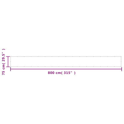 Balcony Screen Blue 75x800 cm 100% Polyester Oxford