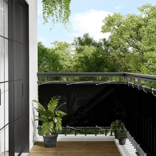 Balcony Screen Black 75x1000 cm 100% Polyester Oxford