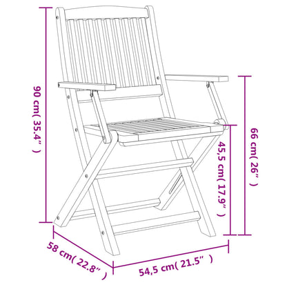 Folding Garden Chairs 2 pcs 58x54.5x90 cm Solid Wood Acacia