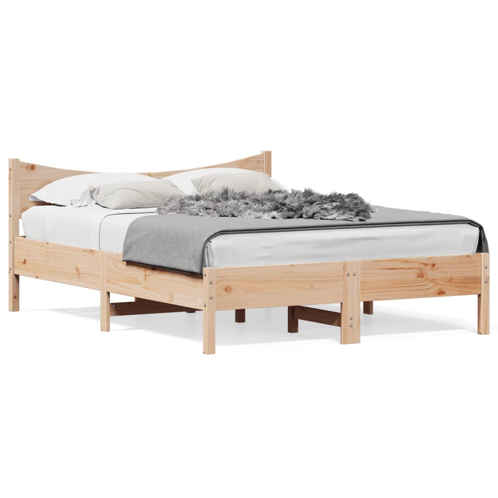 Bed Frame without Mattress 140x200 cm Solid Wood Pine