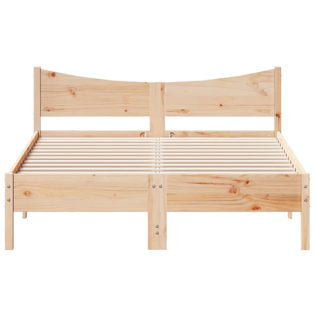 Bed Frame without Mattress 140x200 cm Solid Wood Pine