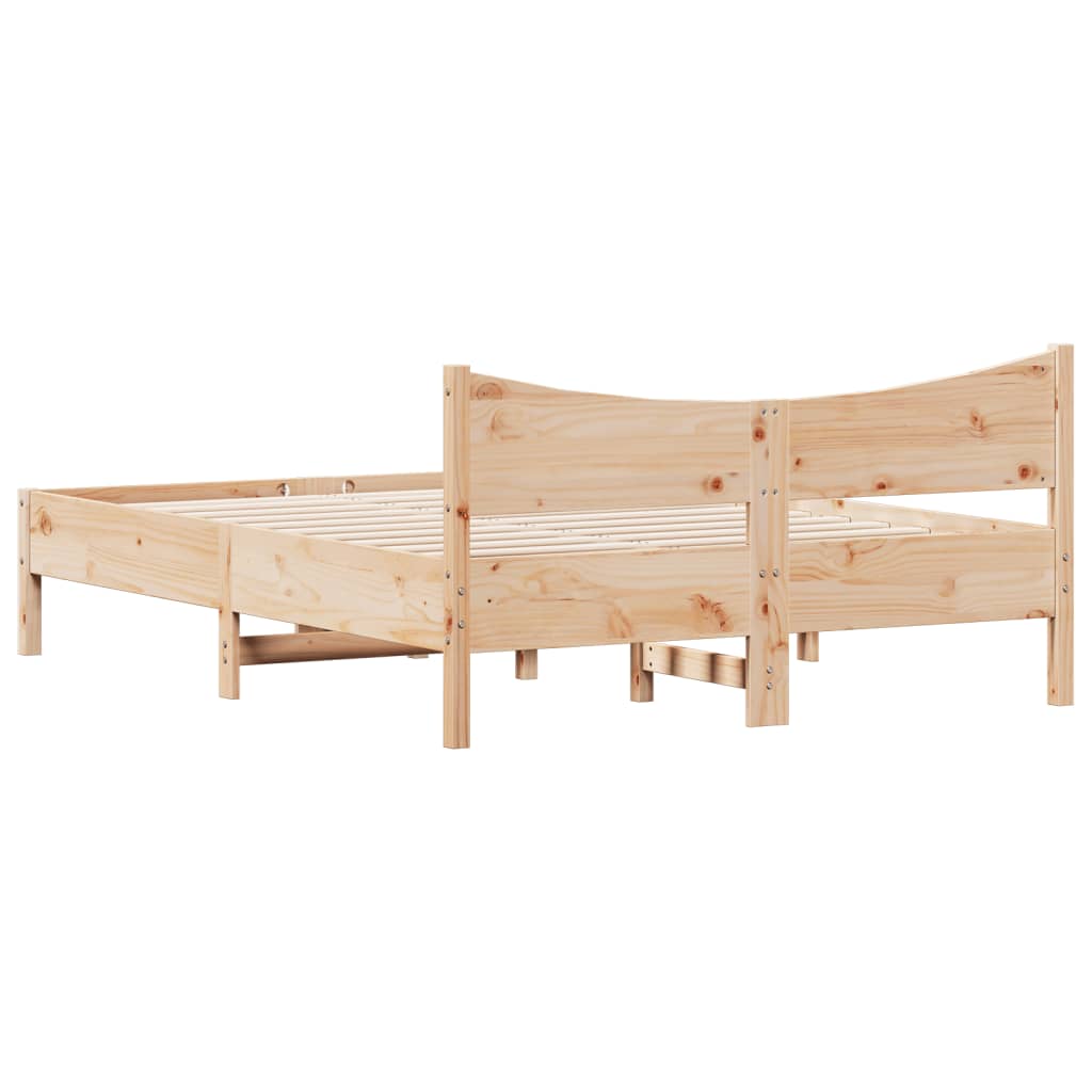 Bed Frame without Mattress 140x200 cm Solid Wood Pine