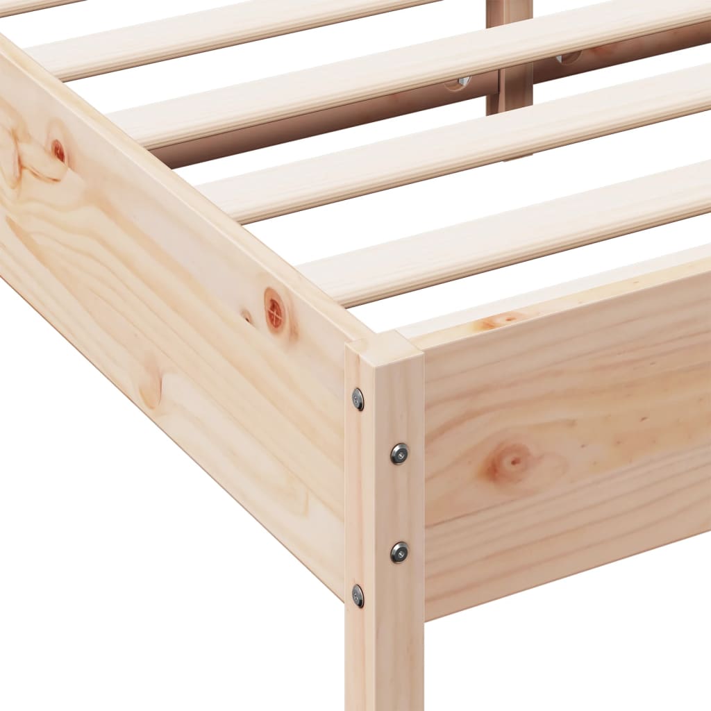 Bed Frame without Mattress 140x200 cm Solid Wood Pine