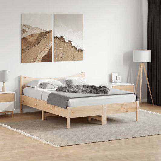Bed Frame without Mattress 140x200 cm Solid Wood Pine
