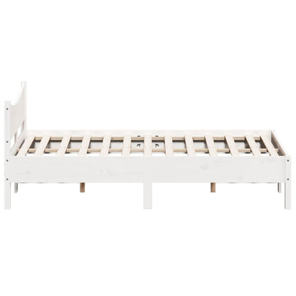 Bed Frame without Mattress White 140x200 cm Solid Wood Pine