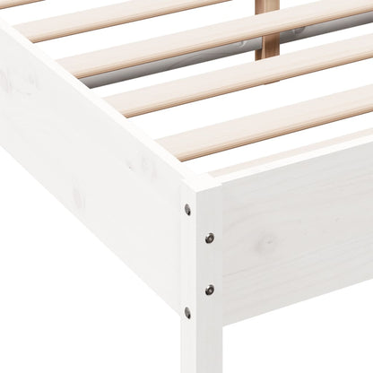 Bed Frame without Mattress White 120x200 cm Solid Wood Pine
