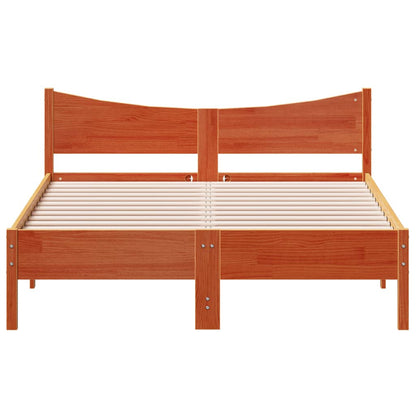 Bed Frame without Mattress Wax Brown 120x200 cm Solid Wood Pine