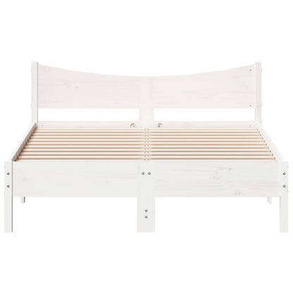 Bed Frame without Mattress White 140x190 cm Solid Wood Pine