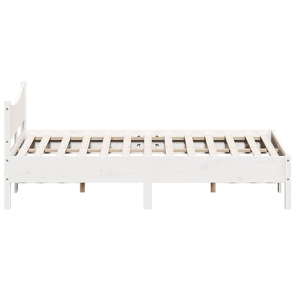 Bed Frame without Mattress White 140x190 cm Solid Wood Pine