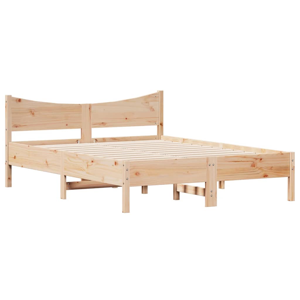 Bed Frame without Mattress 135x190 cm Double Solid Wood Pine