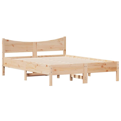 Bed Frame without Mattress 135x190 cm Double Solid Wood Pine