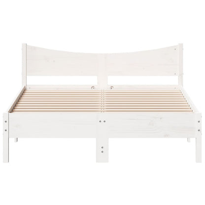 Bed Frame without Mattress White 135x190 cm Double Solid Wood Pine