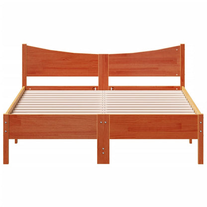Bed Frame without Mattress Wax Brown 120x190 cm Small Double Solid Wood Pine