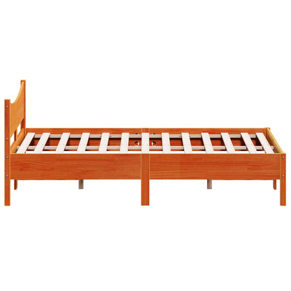 Bed Frame without Mattress Wax Brown 120x190 cm Small Double Solid Wood Pine