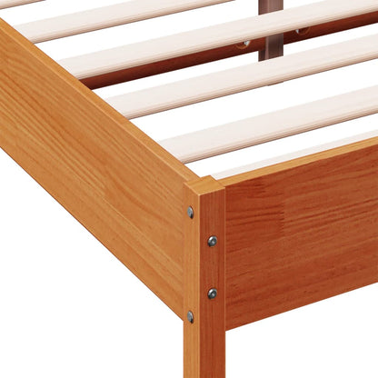 Bed Frame without Mattress Wax Brown 120x190 cm Small Double Solid Wood Pine