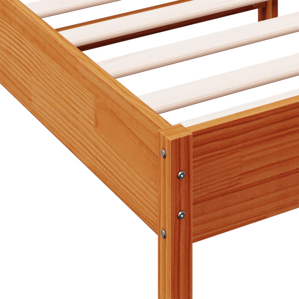 Bed Frame without Mattress Wax Brown 75x190 cm Small Single Solid Wood Pine