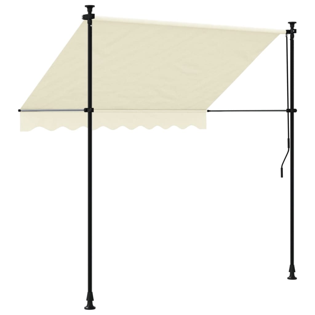 Retractable Awning Cream 200x115 cm Fabric and Steel