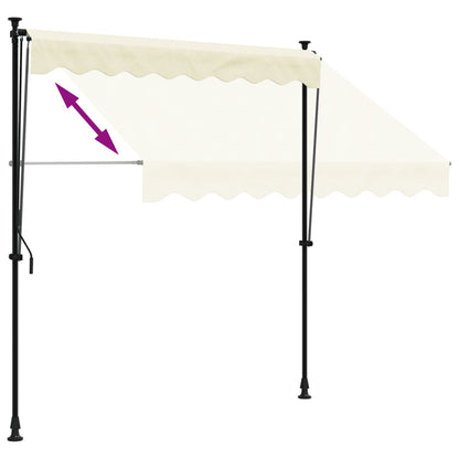 Retractable Awning Cream 200x115 cm Fabric and Steel