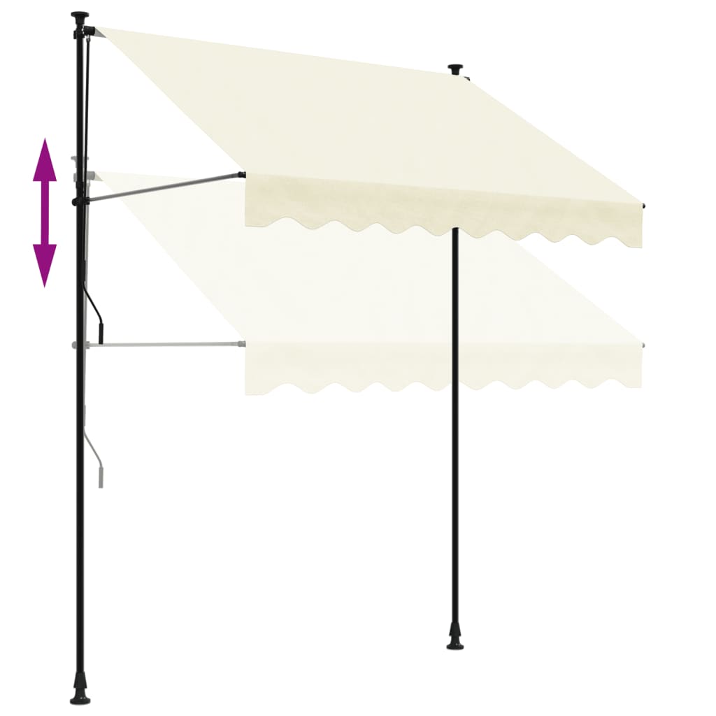 Retractable Awning Cream 200x115 cm Fabric and Steel