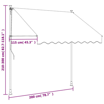 Retractable Awning Cream 200x115 cm Fabric and Steel