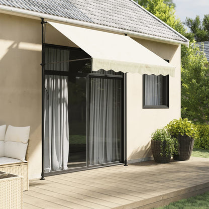 Retractable Awning Cream 200x115 cm Fabric and Steel