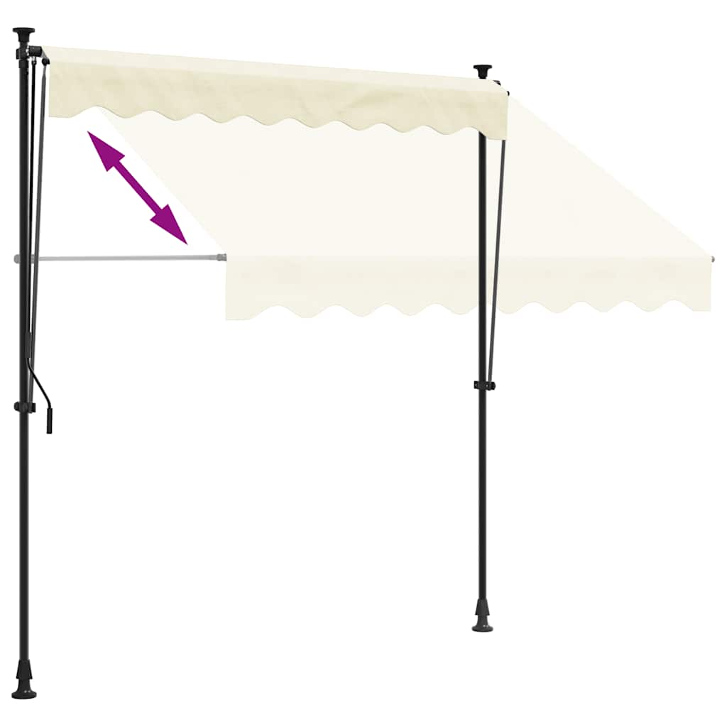 Retractable Awning Cream 250x150 cm Fabric and Steel