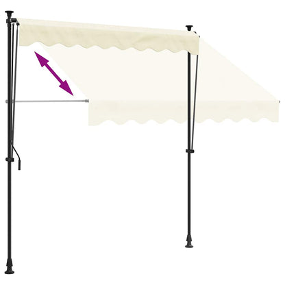 Retractable Awning Cream 250x150 cm Fabric and Steel
