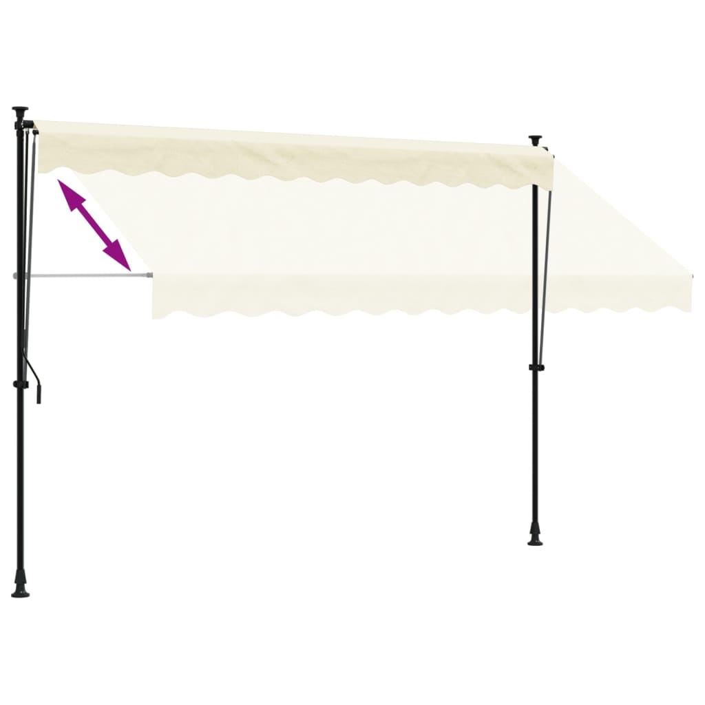 Retractable Awning Cream 300x150 cm Fabric and Steel