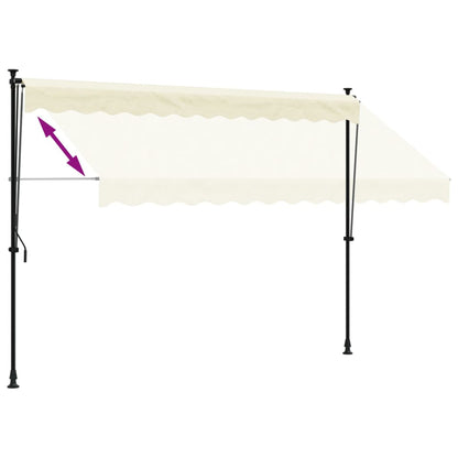 Retractable Awning Cream 300x150 cm Fabric and Steel