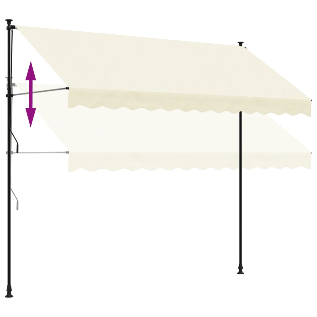 Retractable Awning Cream 300x150 cm Fabric and Steel