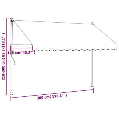 Retractable Awning Cream 300x150 cm Fabric and Steel
